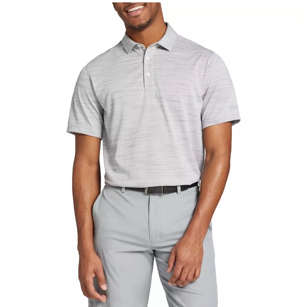 NWT Walter Hagen Men's Performance 11 Print Golf Polo~Monument Gray~Small~$70